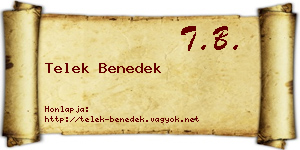 Telek Benedek névjegykártya