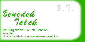 benedek telek business card